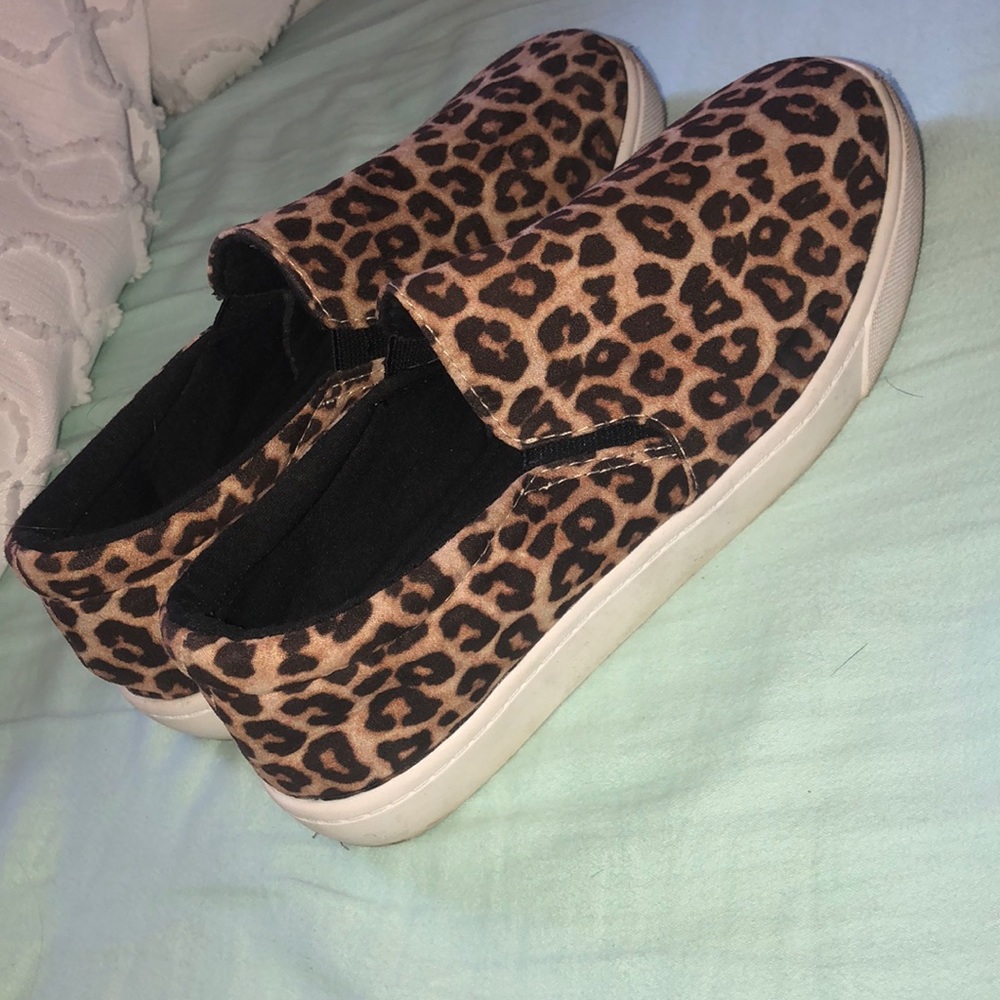cheetah print slip ons